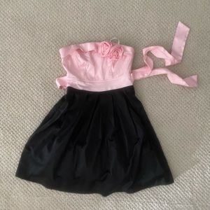 Pink and Black Rose Detail Dress
